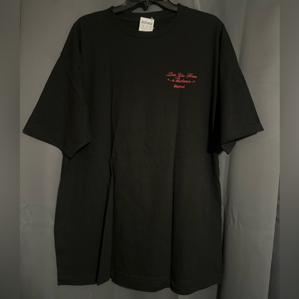 4Hunnid black and red tee
